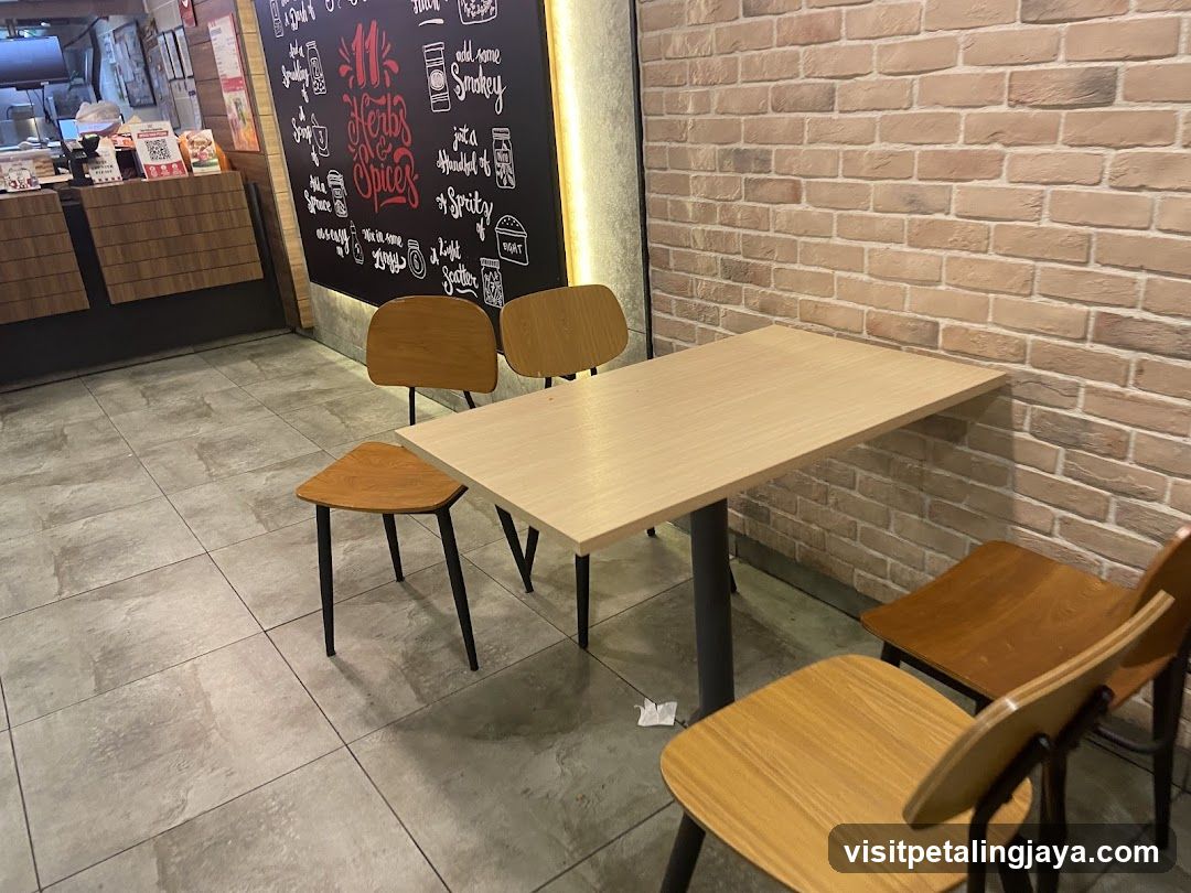 Restaurant Interior with Menu Board