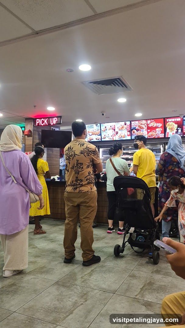 Customers at a fast food counter