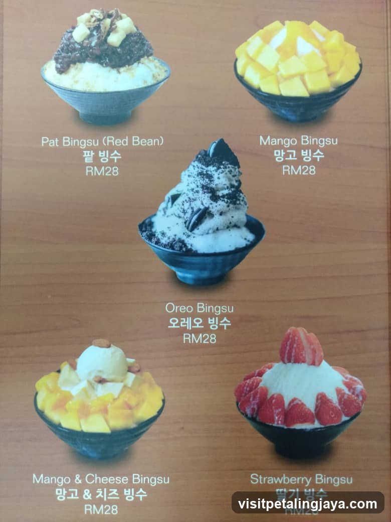 Bingsu Menu Board