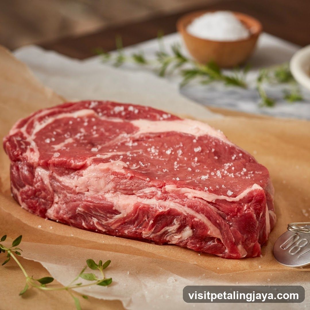 Raw Steak with Seasoning