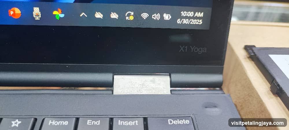Laptop Screen with Taskbar and Keyboard