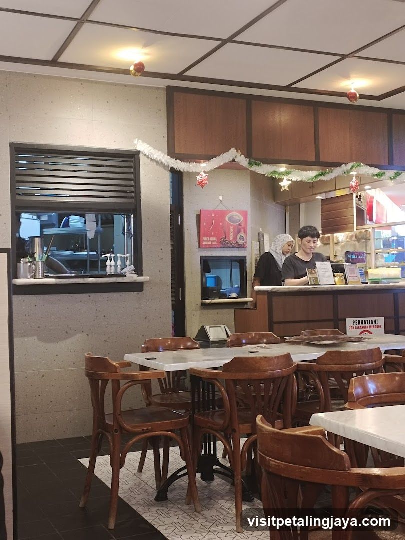 Restaurant Interior with Staff at Counter