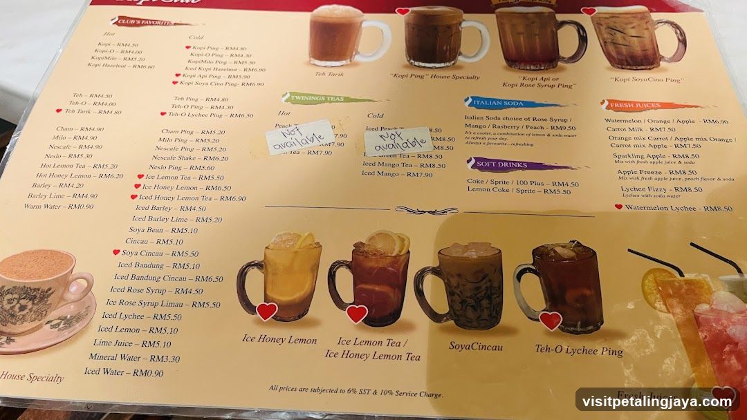 Coffee and Tea Menu