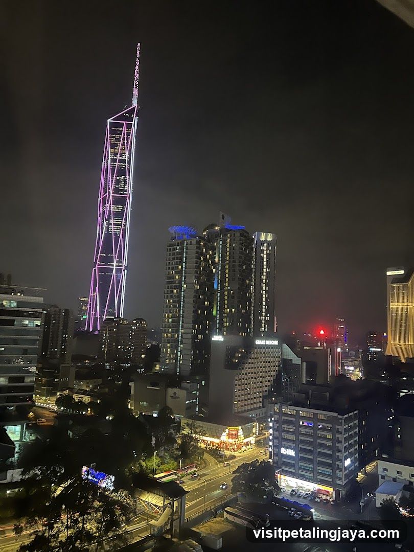 Night Cityscape with Skyscrapers