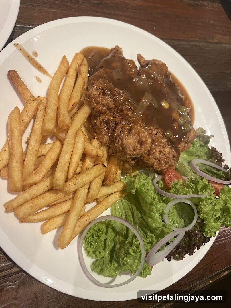 Fried Chicken with Fries and Salad