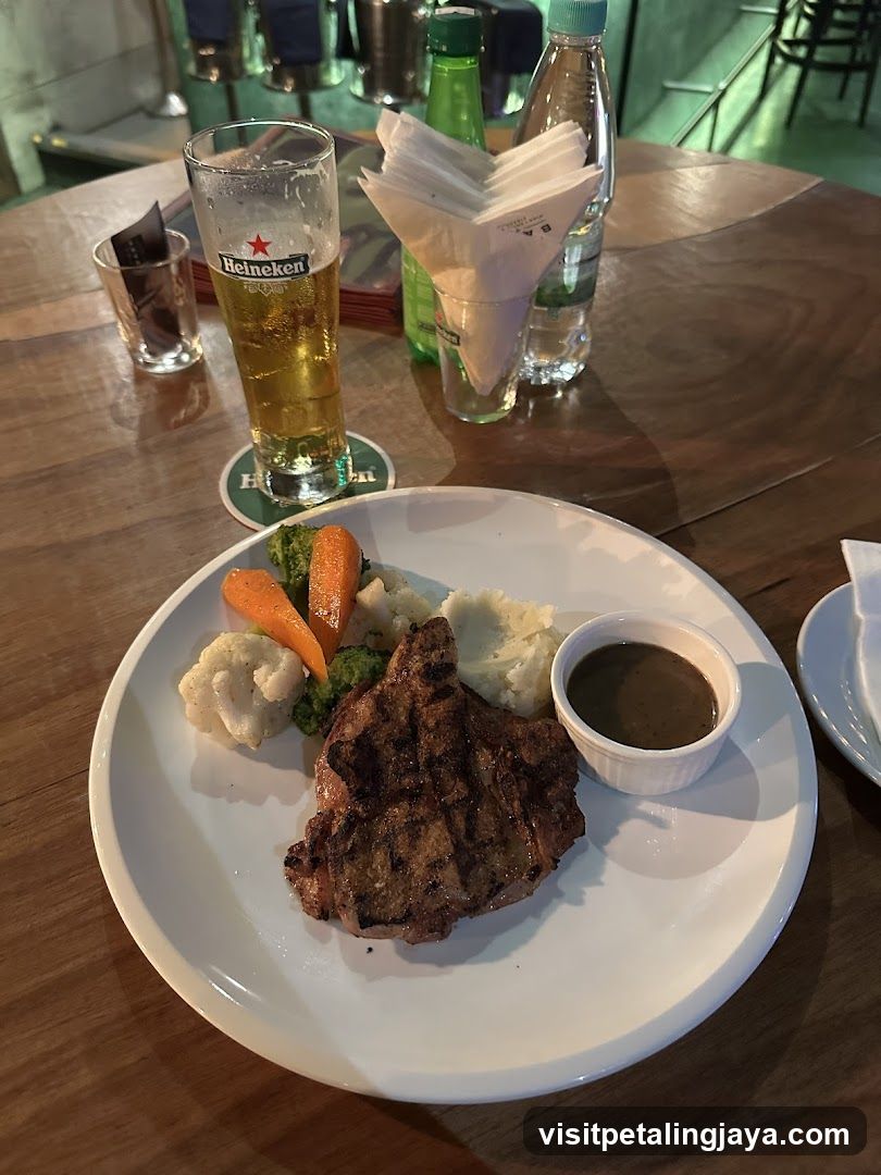 Steak Meal with Beer