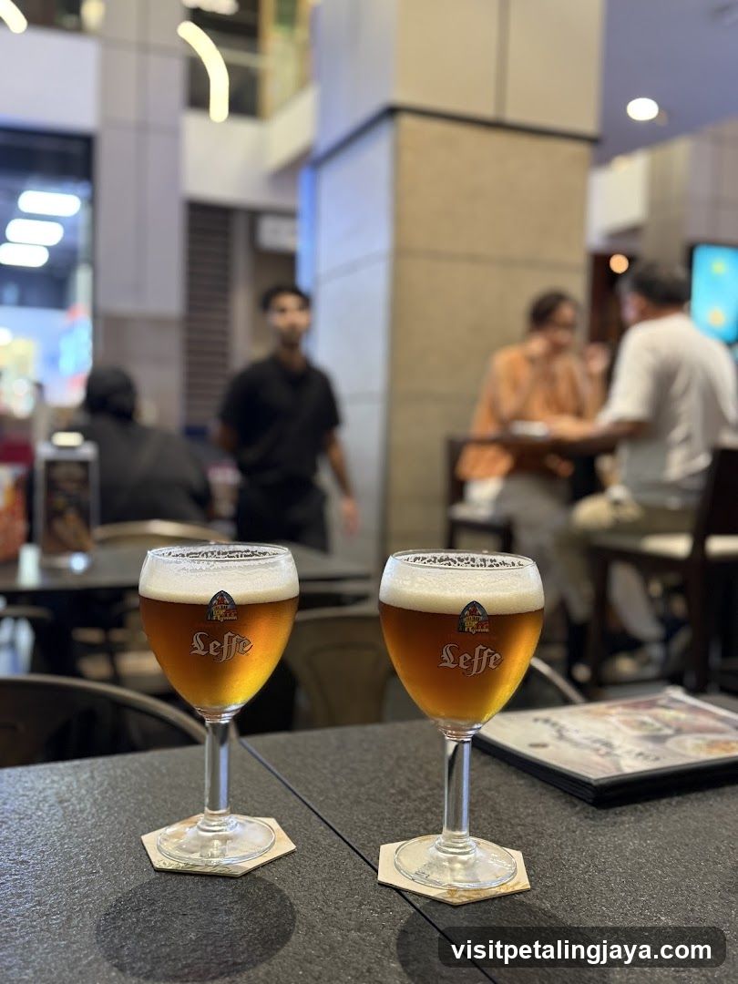Leffe Beer Glasses at a Cafe