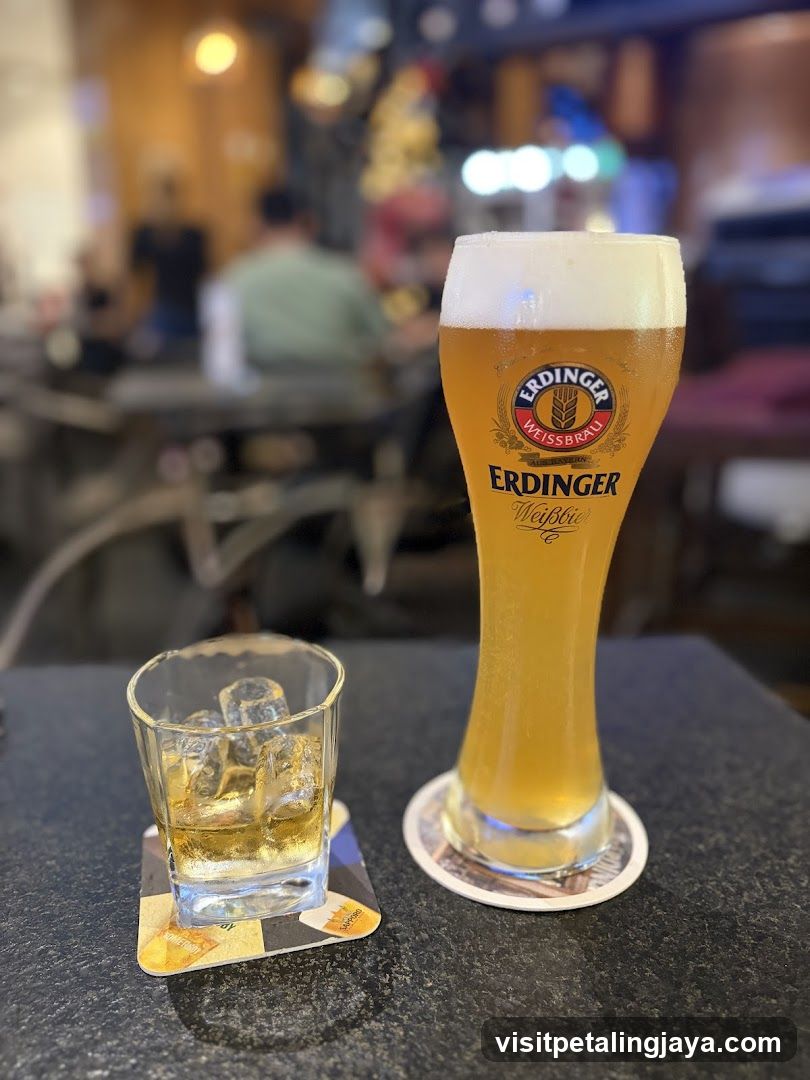 Beer and Whiskey on a Bar Counter