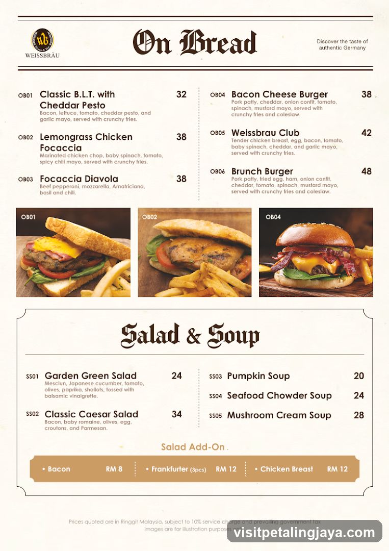 On Bread Menu