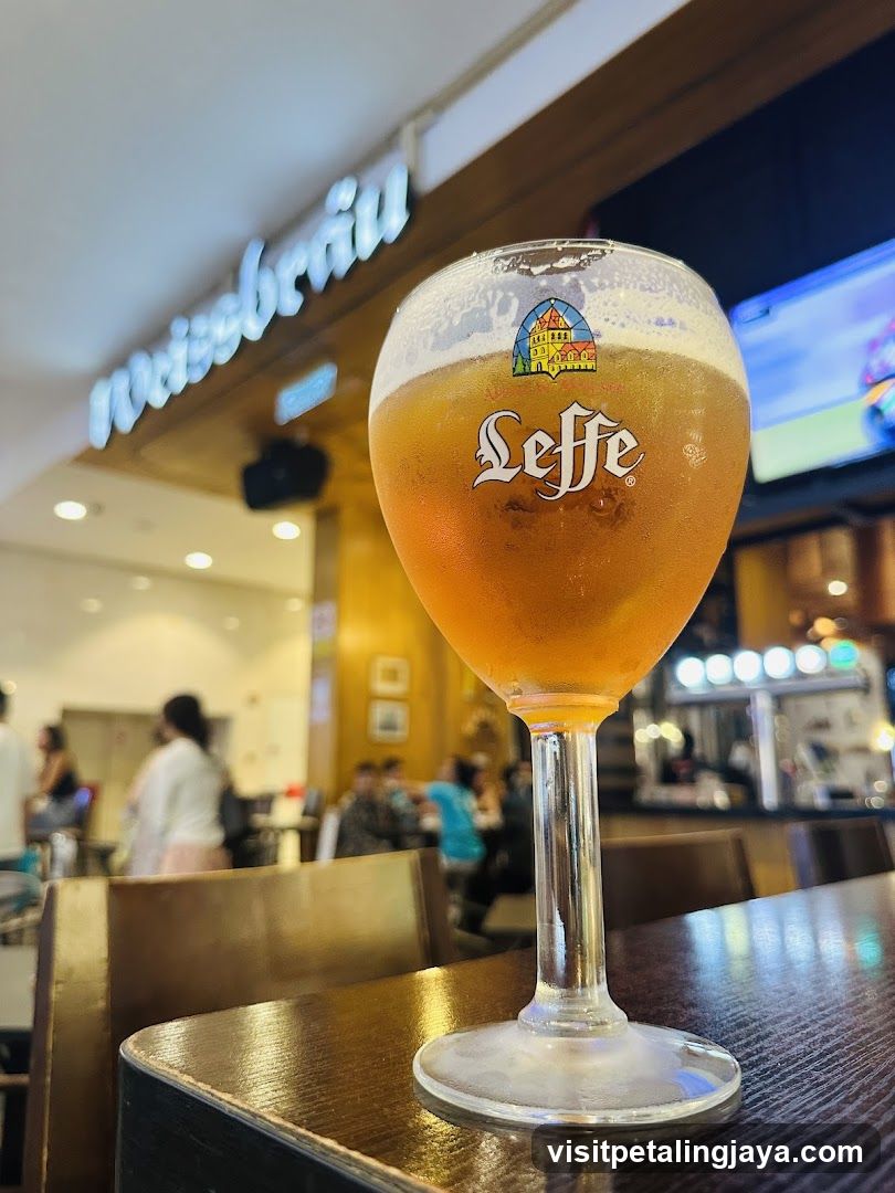 Leffe Beer Glass in Restaurant Interior