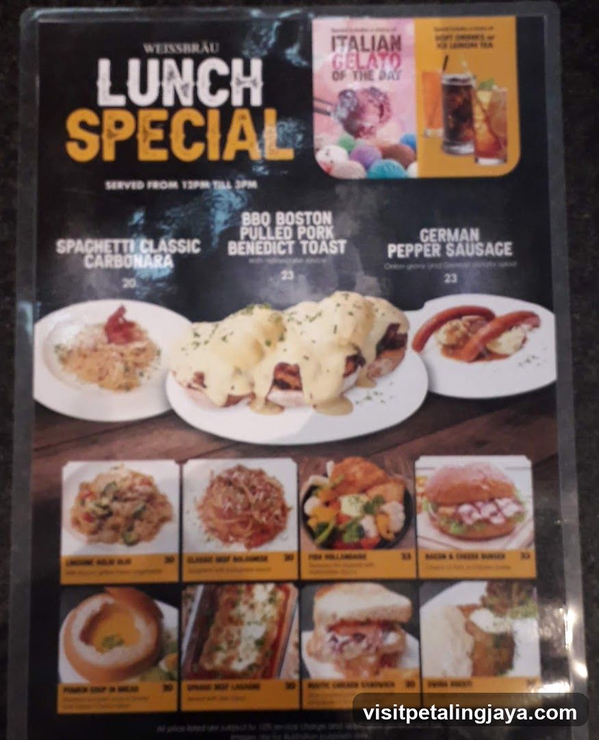 Lunch Special Menu