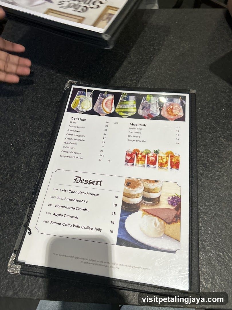 Cocktail and Dessert Menu