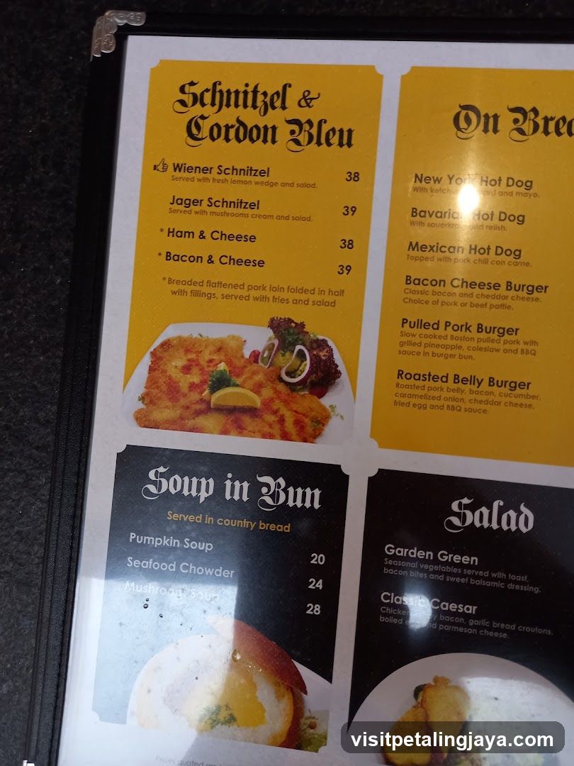Schnitzel & Cordon Bleu Menu
