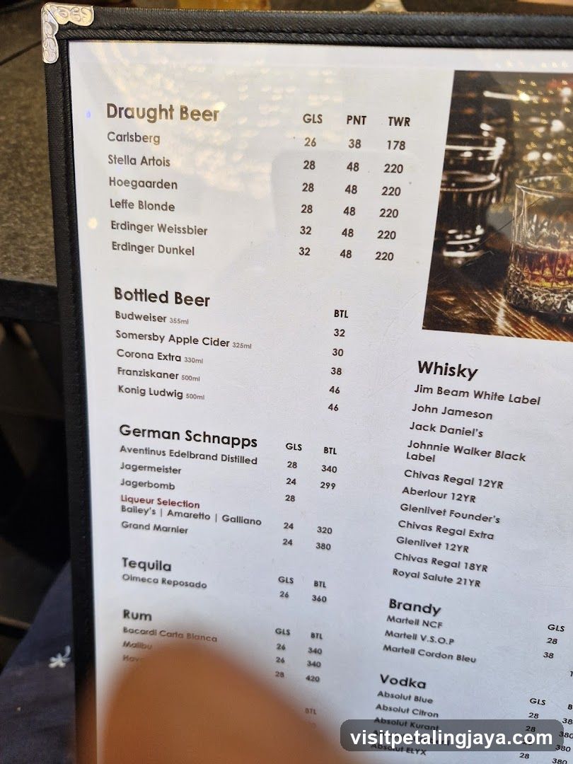 Drafted Beer & Whisky Menu
