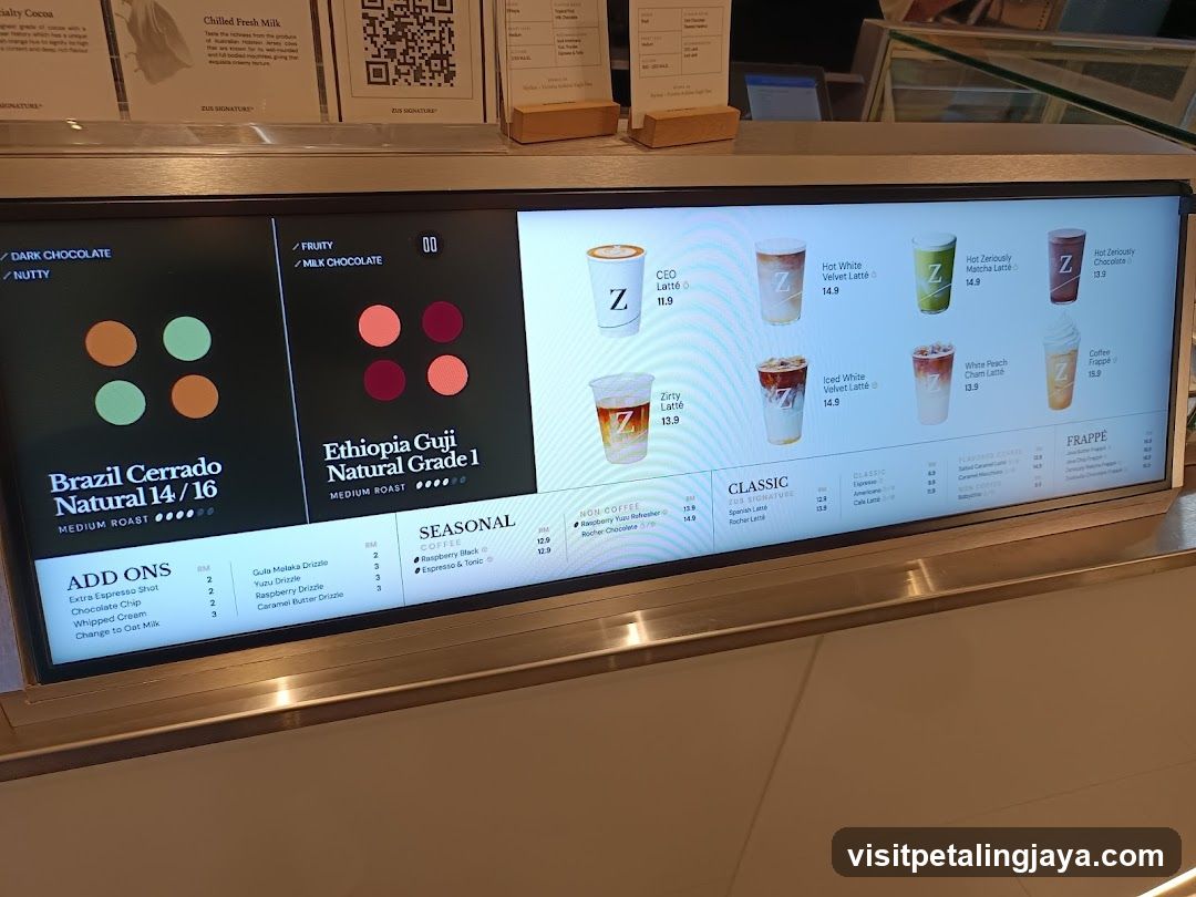 Coffee Shop Menu Display