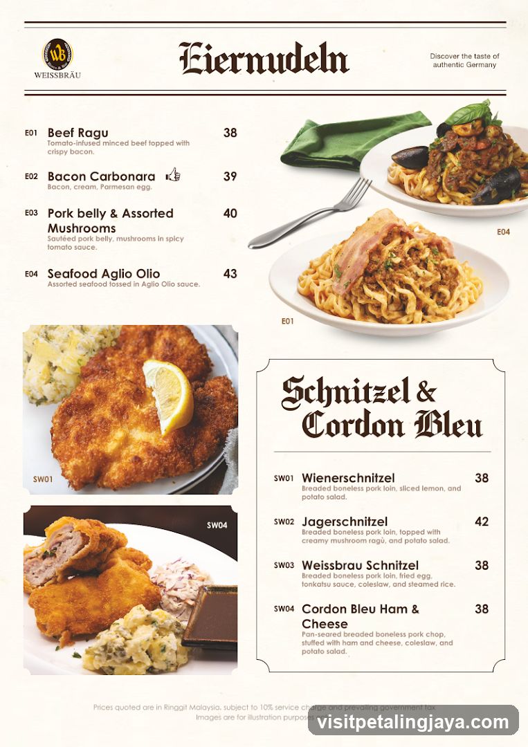 Eiernudeln & Schnitzel & Cordon Bleu Menu