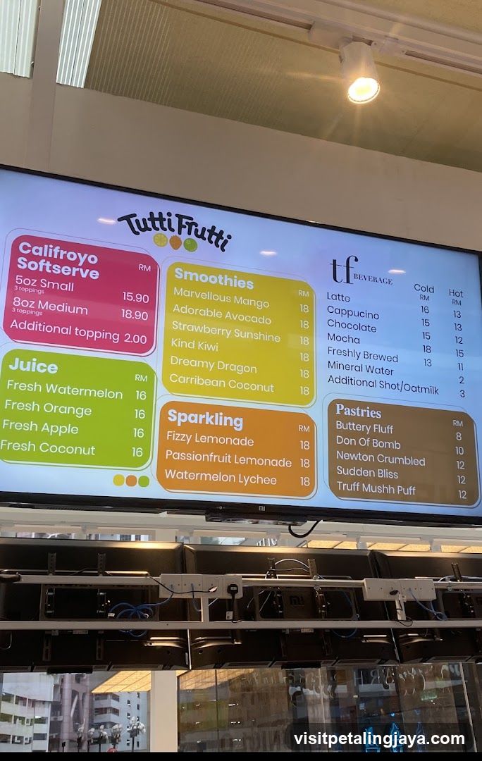 Tutti Frutti Menu Board