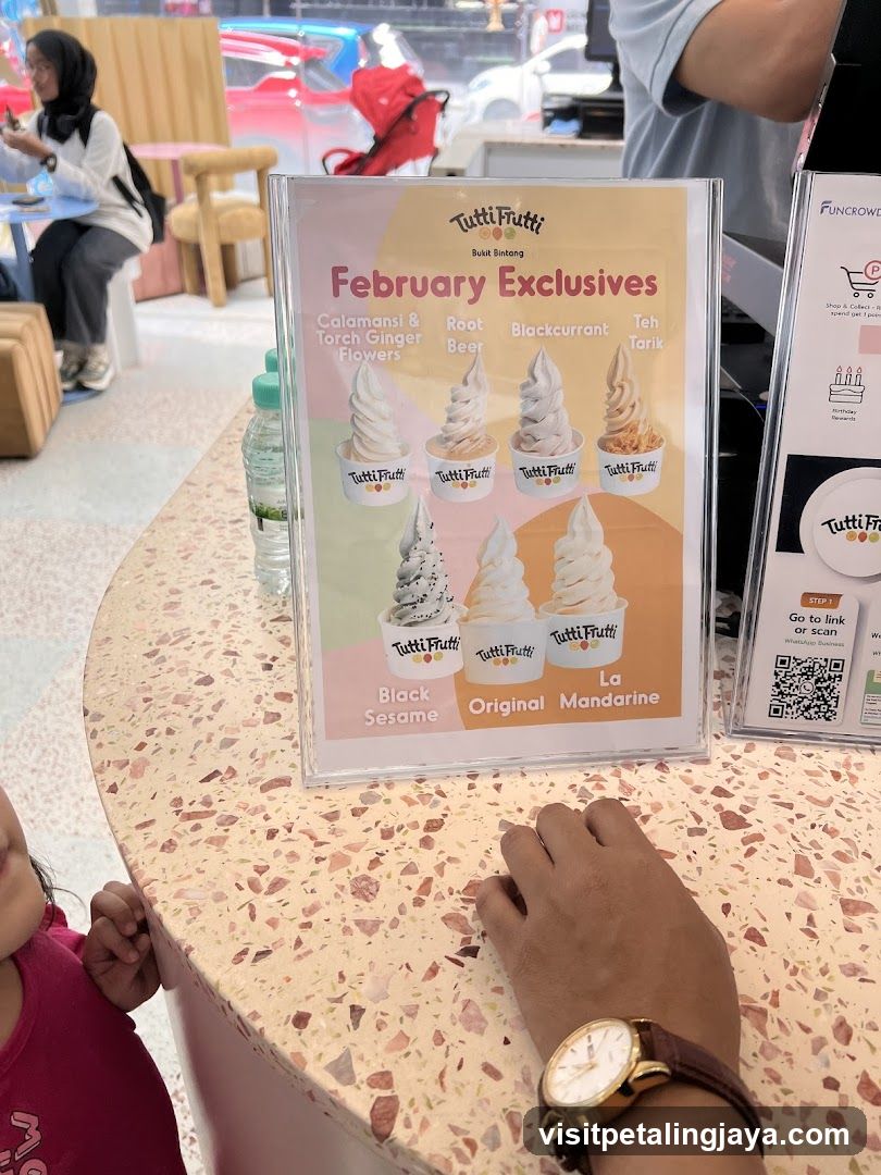 Tutti Frutti February Exclusives Menu Display
