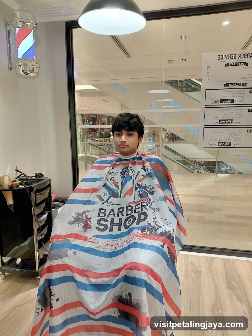 Barber Shop Interior with Customer