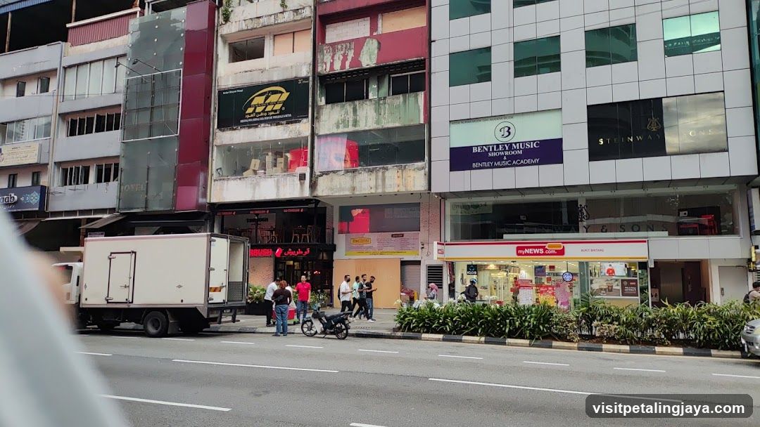 Street Scene with Shops and Truck