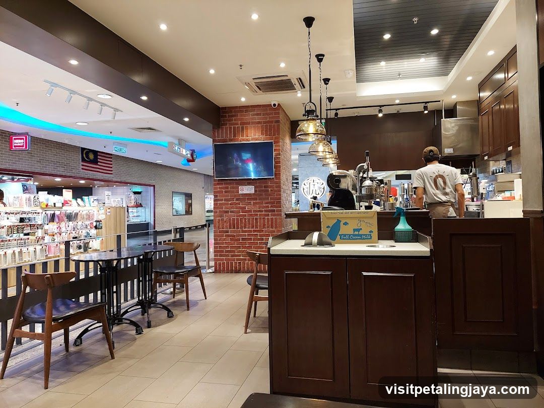 Coffee Shop Interior with Counter and Seating Area