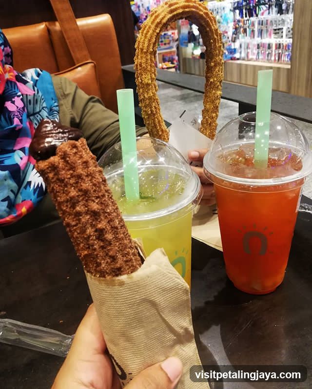 Churro and Drinks at a Cafe