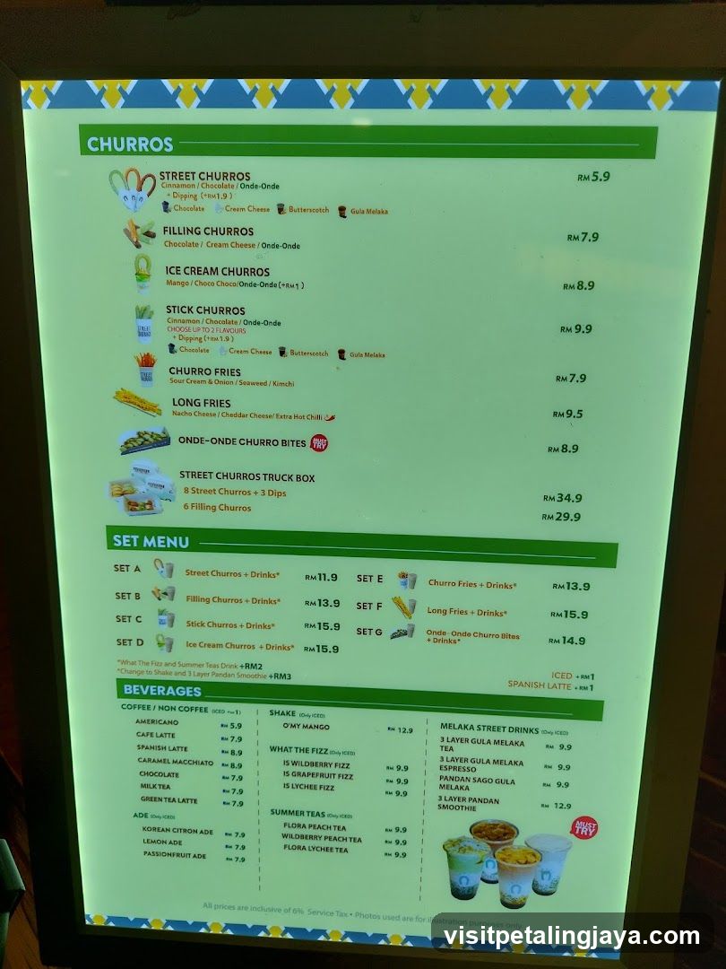 Churros Menu Board