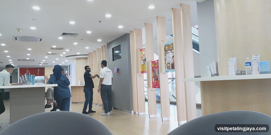 Interior of a modern office or service center