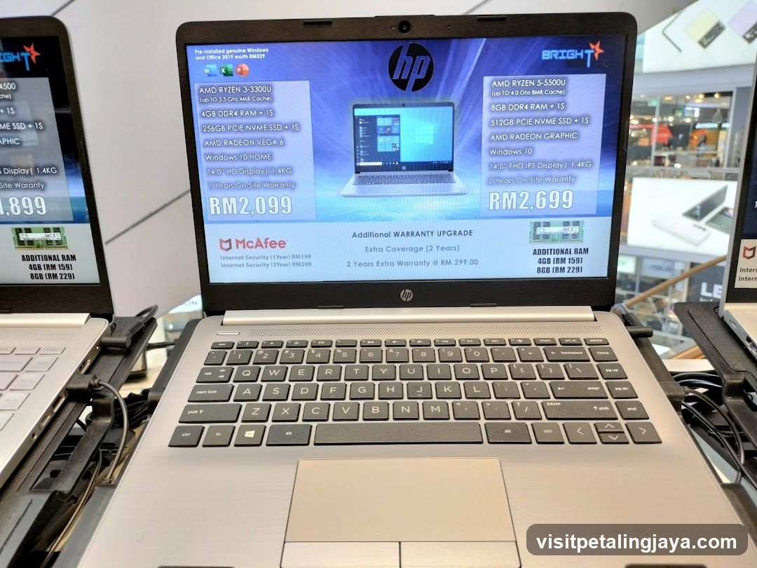 HP Laptop Display in Store