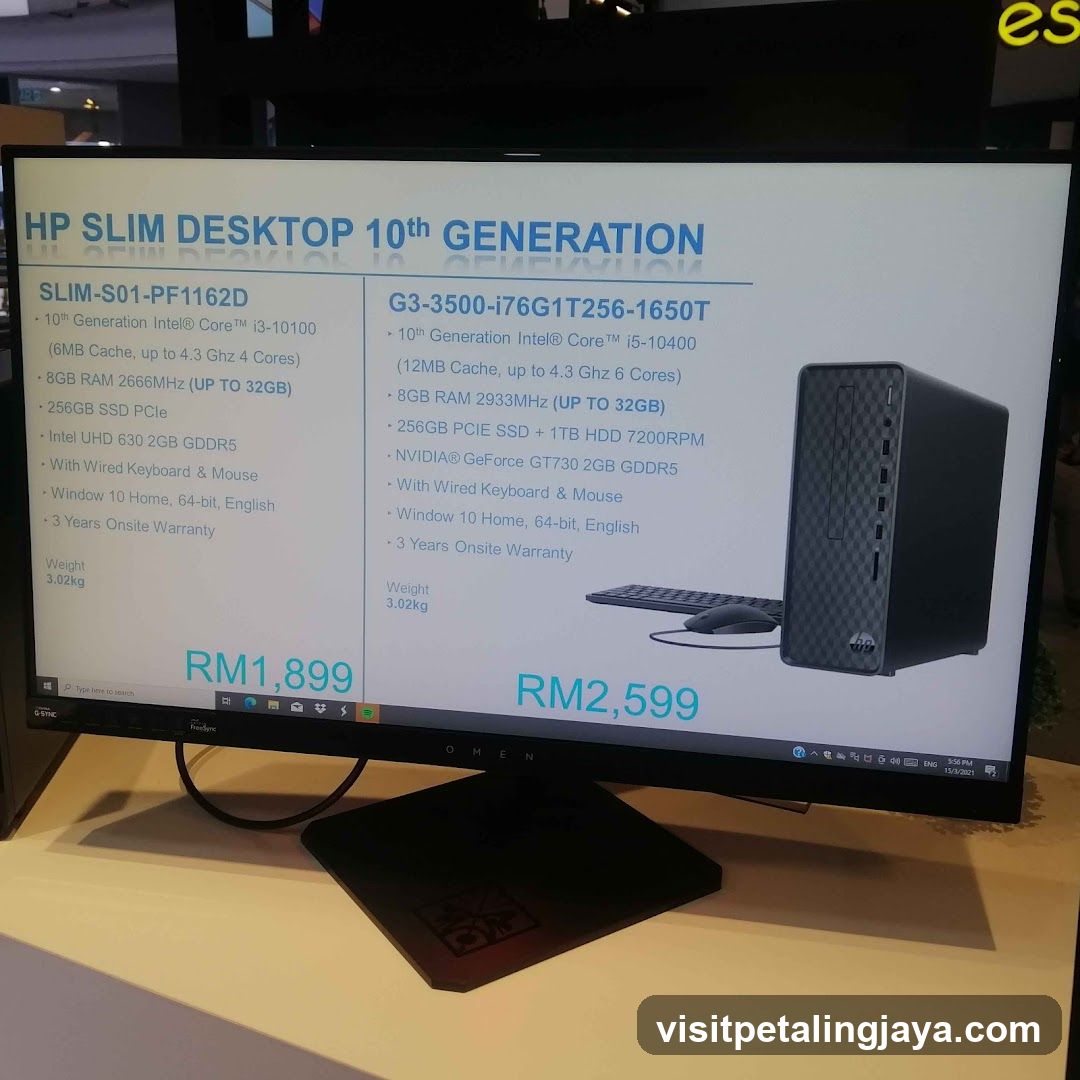 HP Slim Desktop 10th Generation Display
