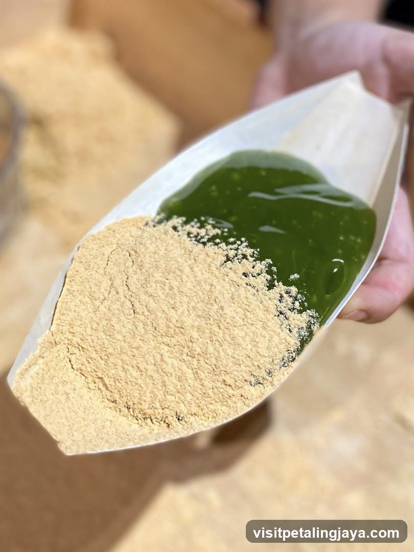 Matcha and Powder in Paper Scoop