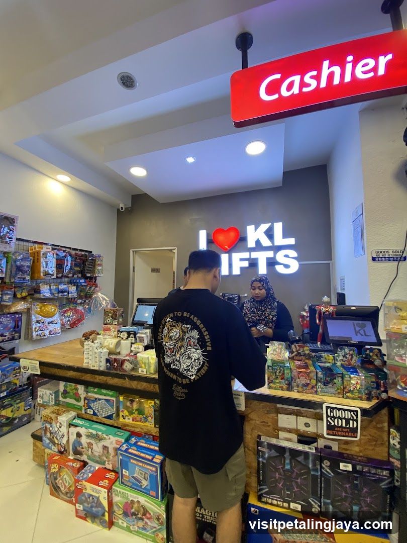 Gift Shop Interior with Cashier Counter
