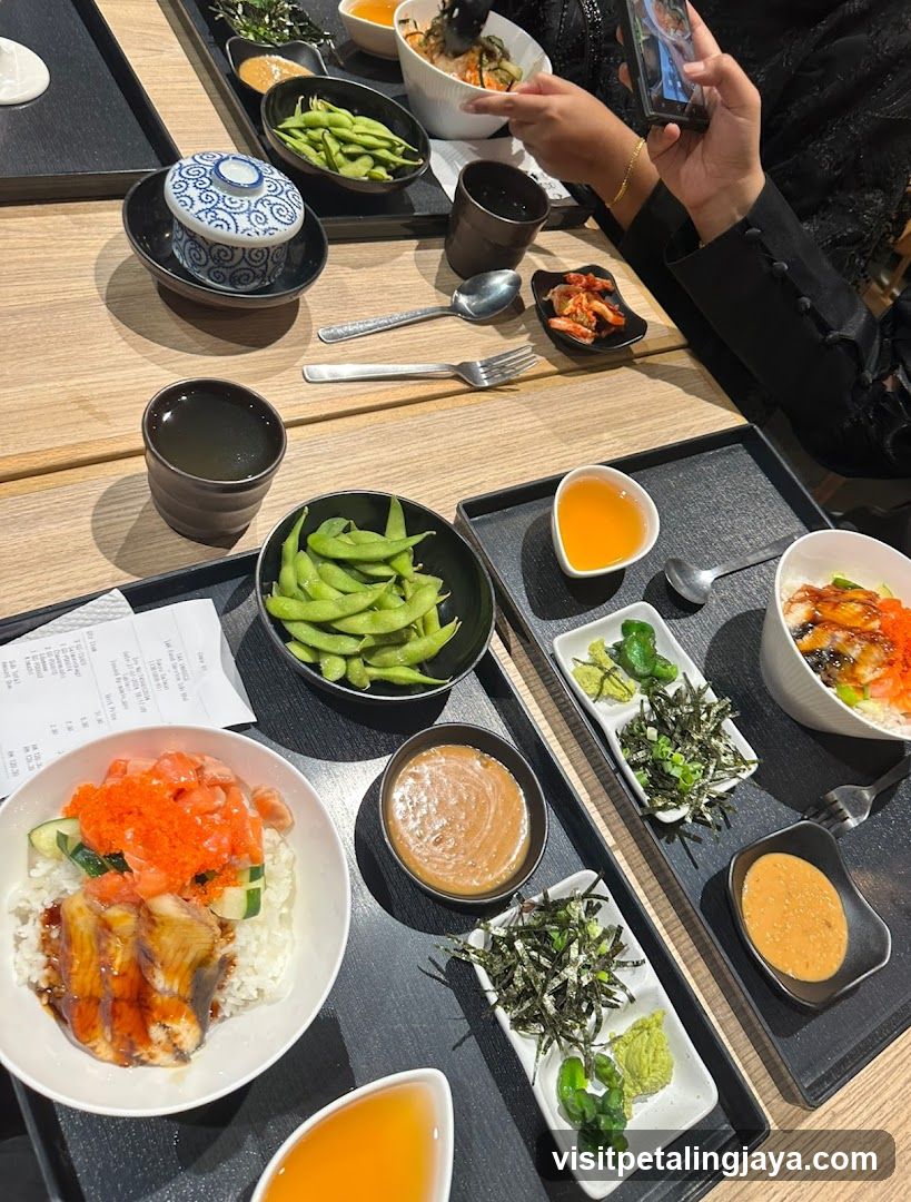 Sushi and Edamame Meal Spread