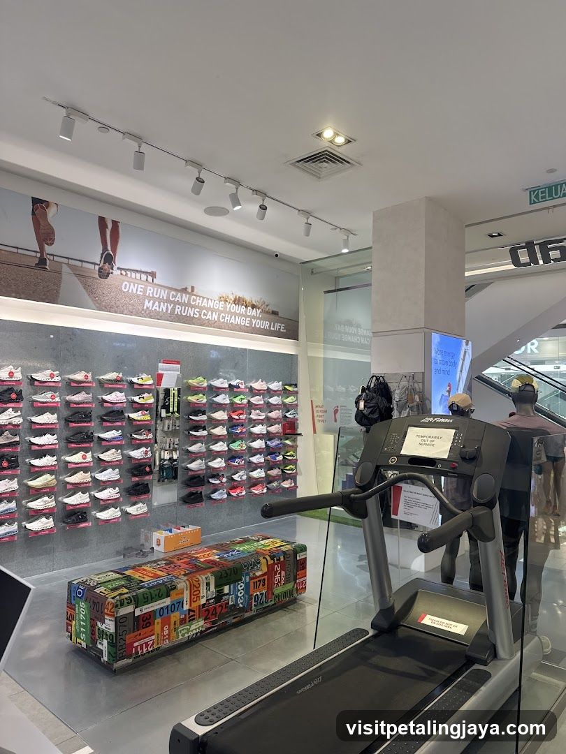Shoe Store Interior with Treadmill