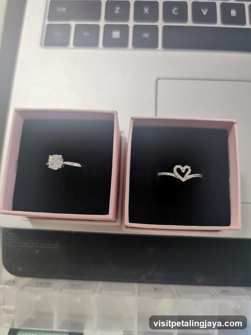 Rings in Boxes on Laptop