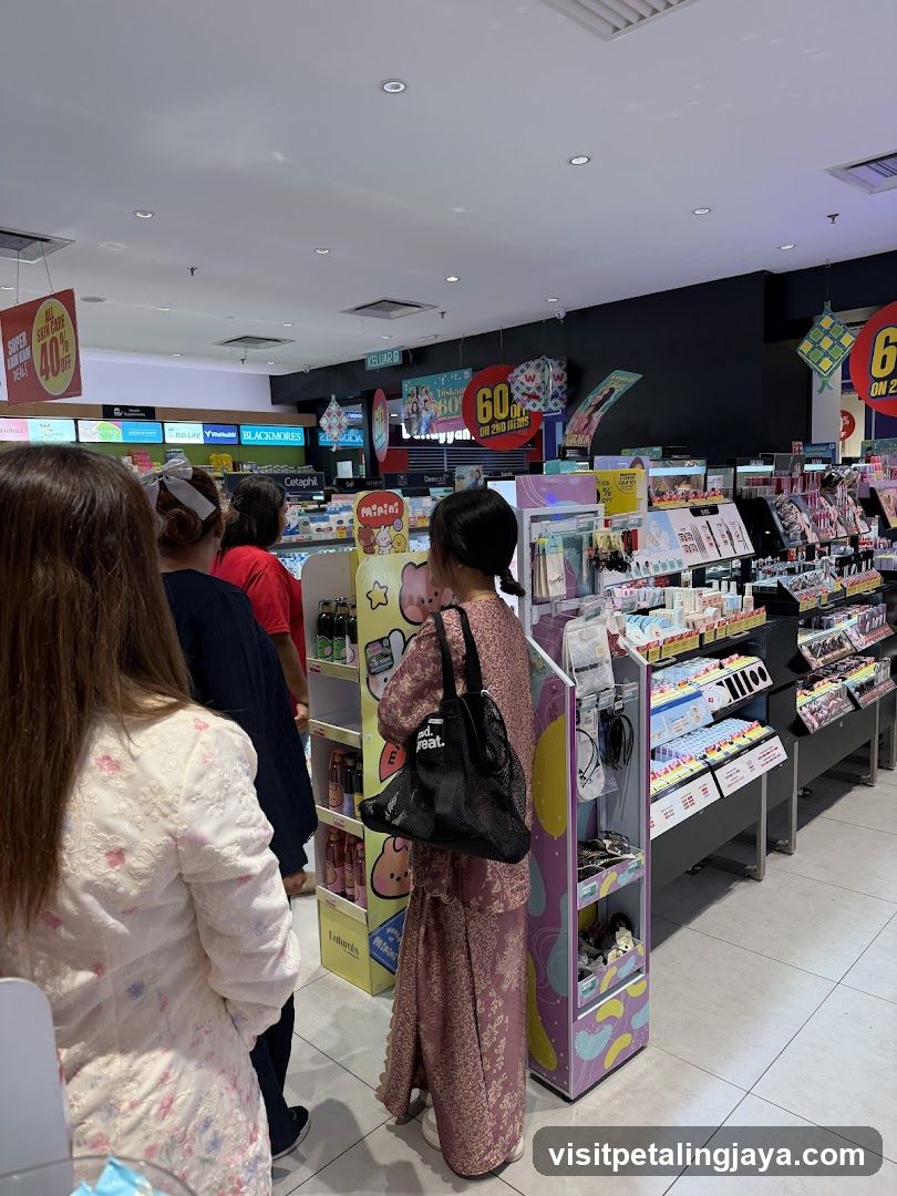 Beauty Store Interior with Shoppers