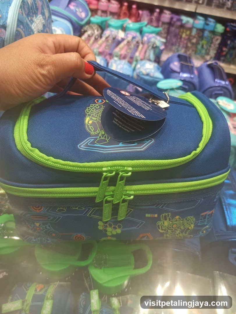 Blue Lunchbox with Green Accents