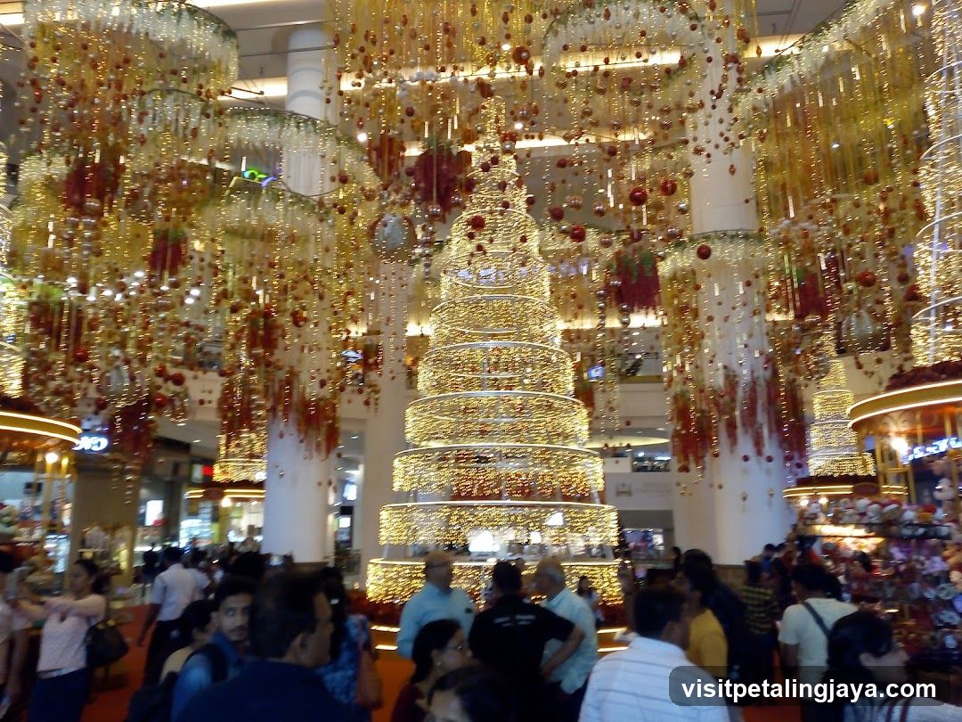 Christmas Decorations in Mall Interior