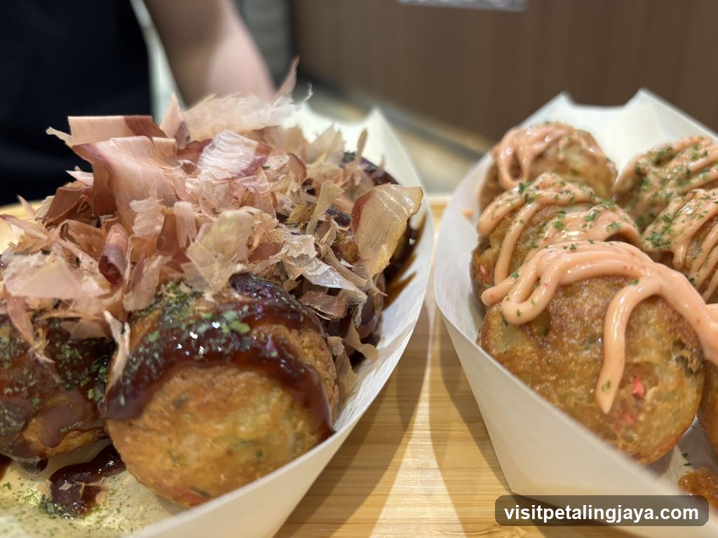 Takoyaki with toppings