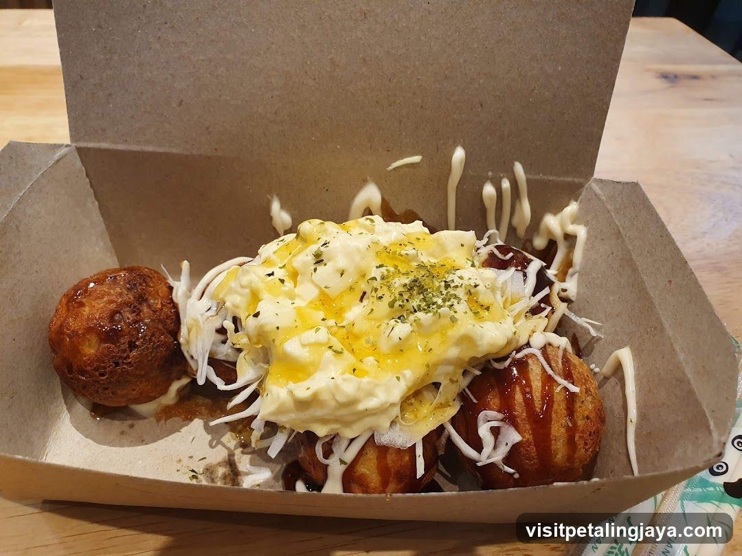 Takoyaki with toppings