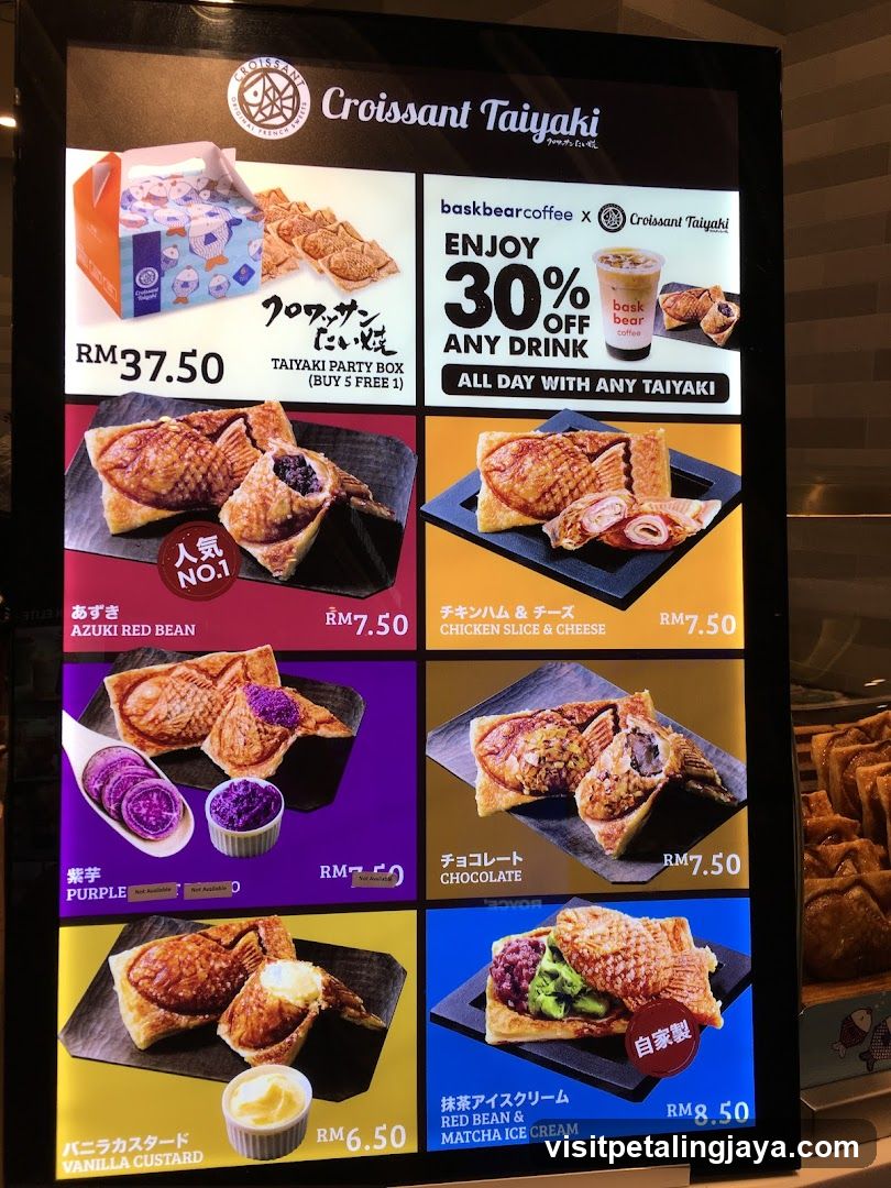 Croissant Taiyaki Menu Board