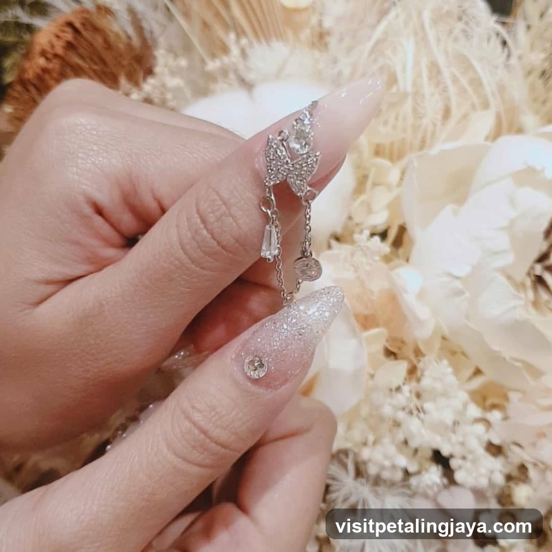 Elegant Nail Art with Butterfly Design