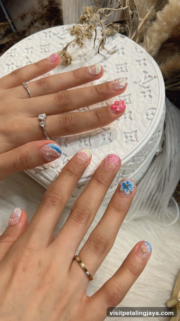 Delicate Floral Nail Art Display
