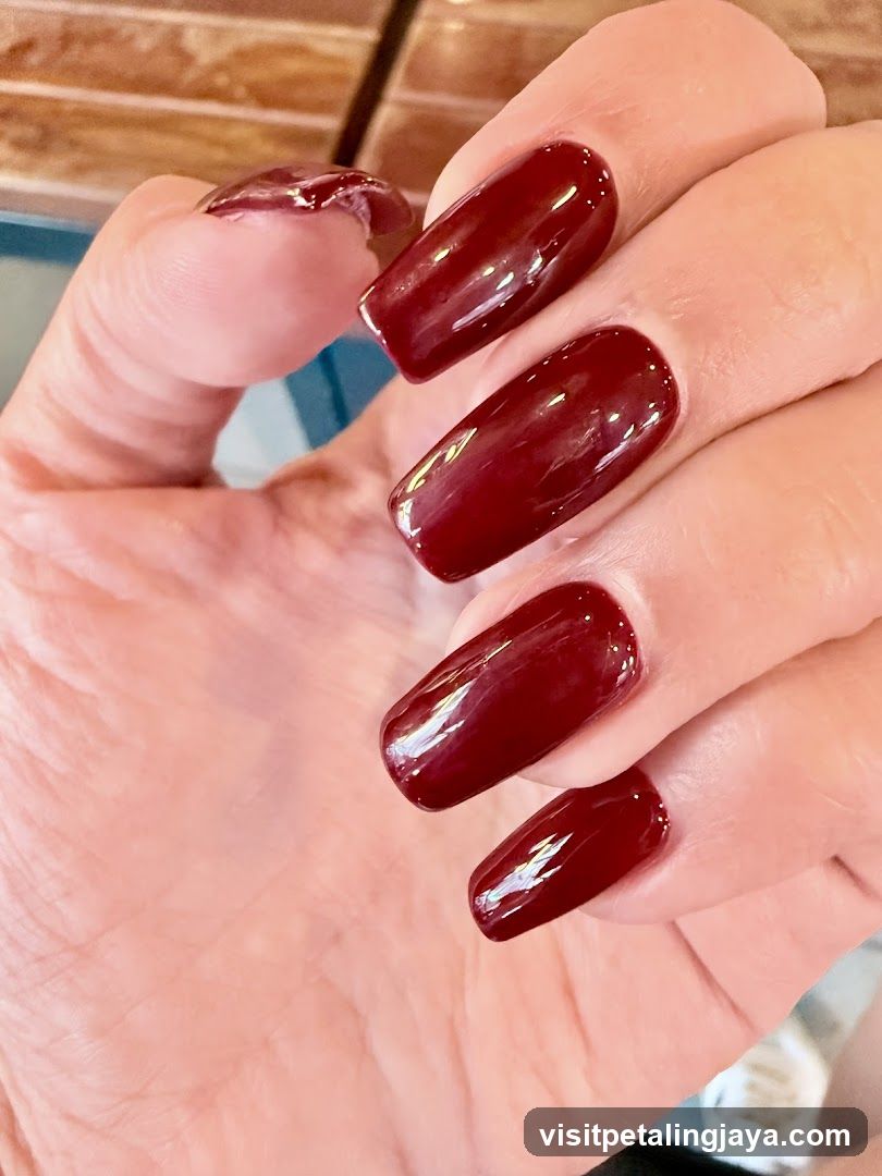 Red Nail Polish Application