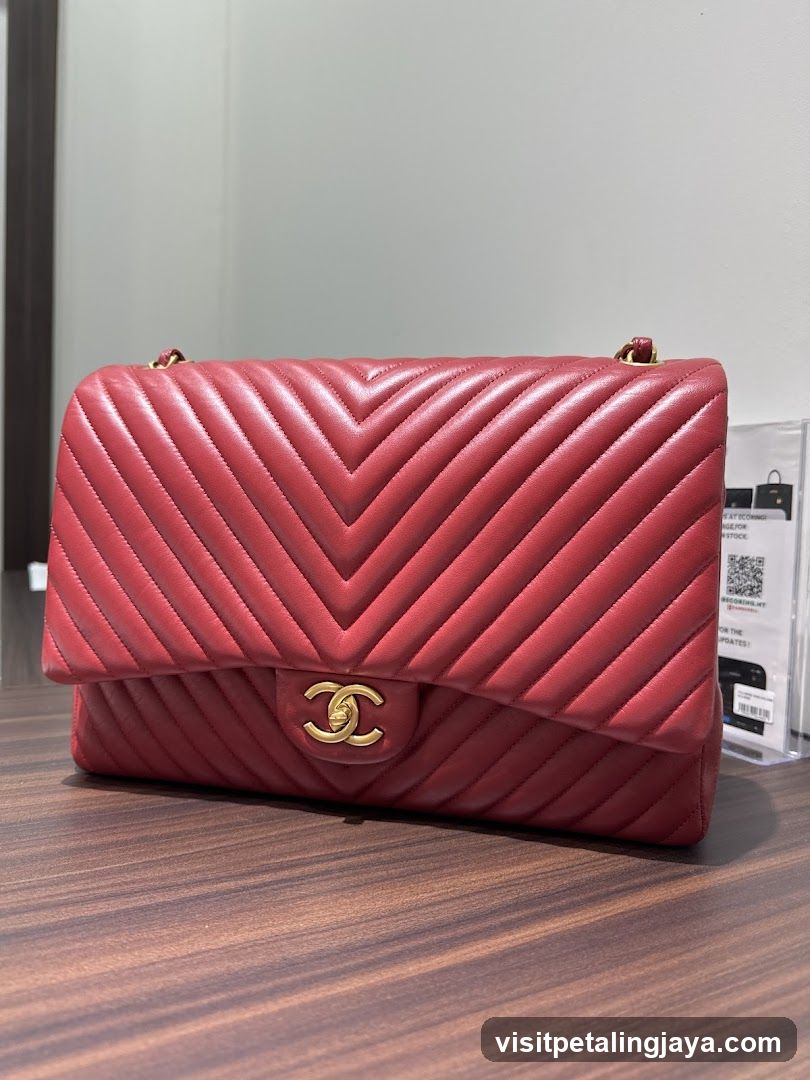 Red Quilted Handbag Display