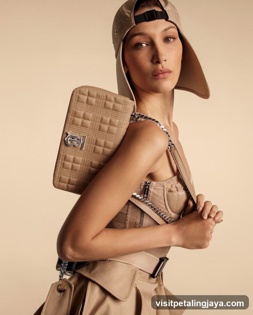 Fashion Model with Quilted Bag