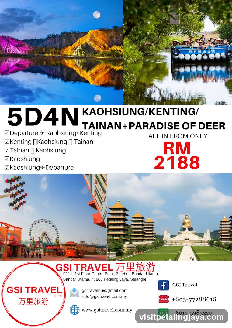 5D4N KAOHSIUNG/KENTING/TAINAN+PARADISE OF DEER