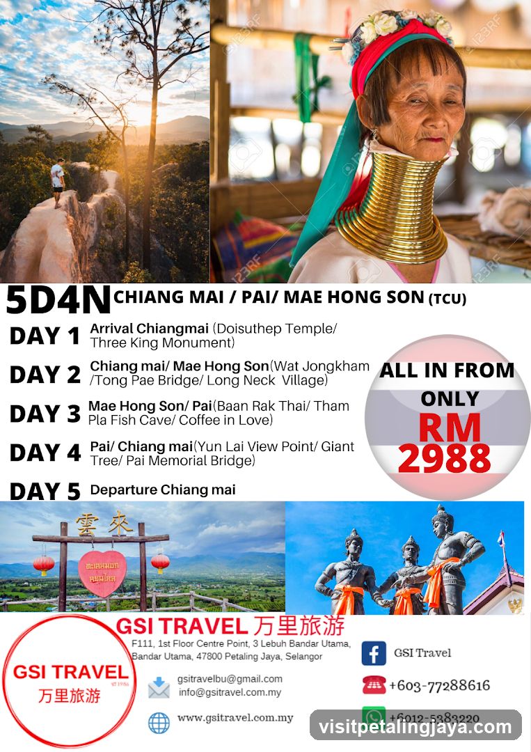 5D4N Chiang Mai / Pai / Mae Hong Son (TCU)