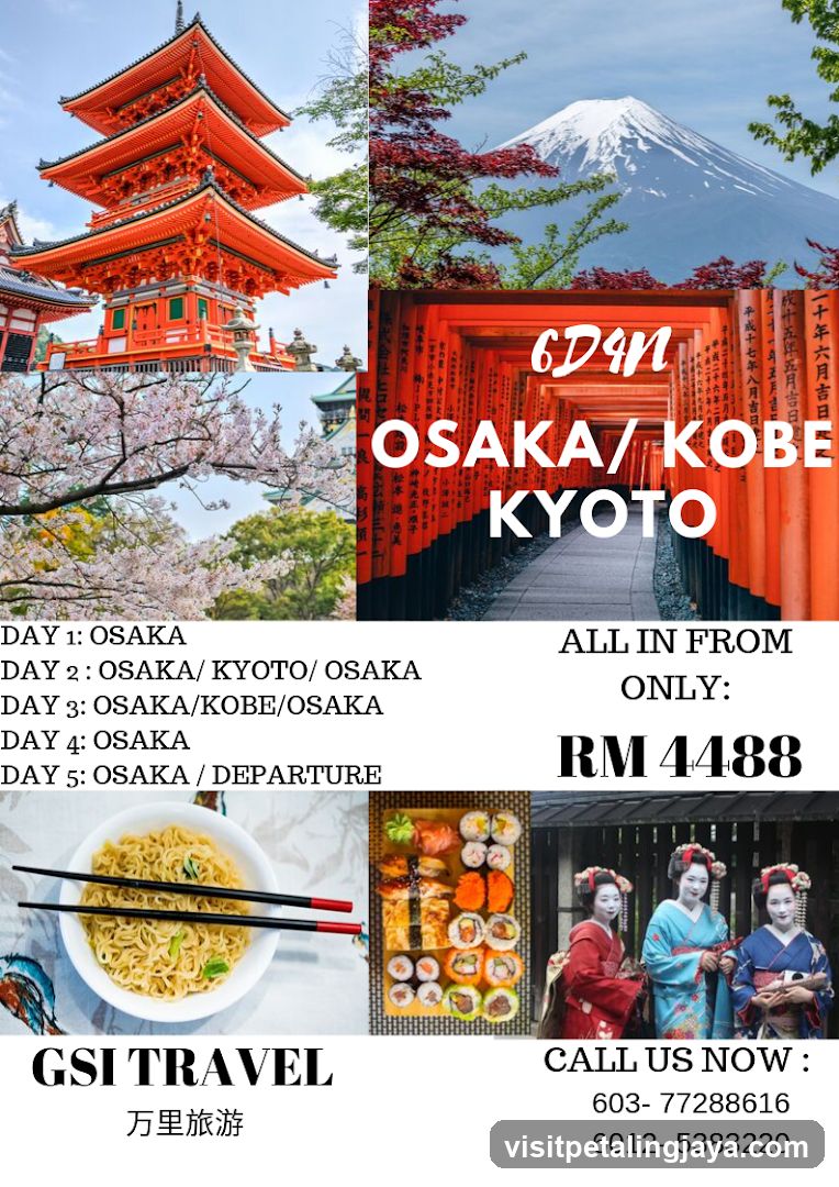 6D4N OSAKA / KOBE KYOTO Tour