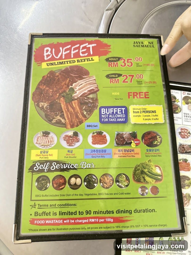 Buffet Menu - Jaya Ne Saemaeull